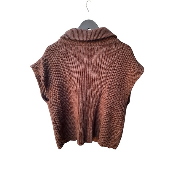 Mystree Brown Casual Sleeveless Zip Pullover Sweater I Size:L - Picture 6 of 8